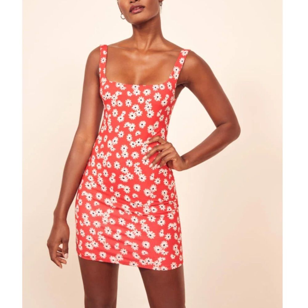 Reformation Red Floral Mini Dress